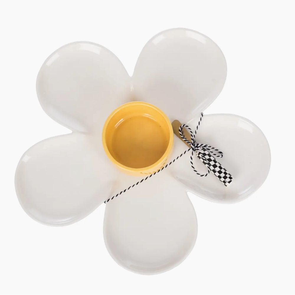 Daisy Platter Tray with Dip Cup & Splatter Knife